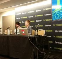 Terminus Atlanta Conference with Drew Sawyer, post producer, and Emily Denker, Marvel VFX editor, speaking on two Post Production panels