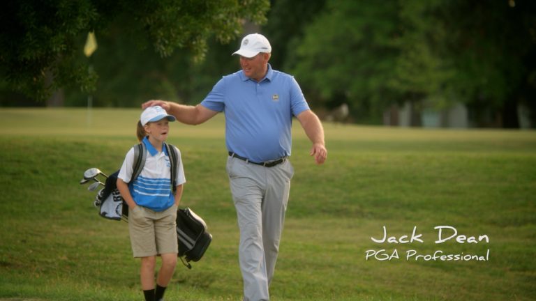 Still of Jack Dean from PGA of America Campaign created by Ideas United and directed by David Cone - color finishing by John Peterson of Moonshine Post Production in Atlanta Georgia