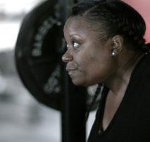 Shot of athlete lifting weights from 'When I Play' - ESPNW Spot, color correction DI by John Petersen and sound mix by John St. Denis at Moonshine Post Production in Atlanta Georgia