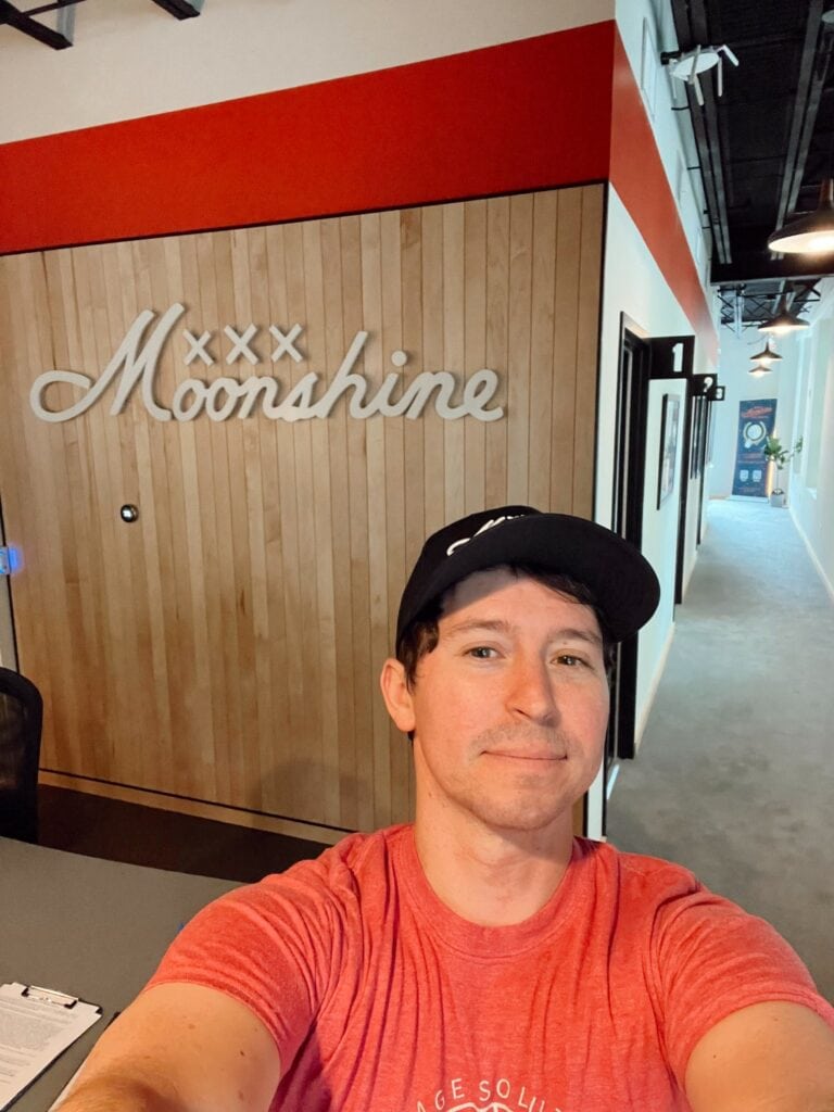 Drew Sawyer in the new Moonshine HQ