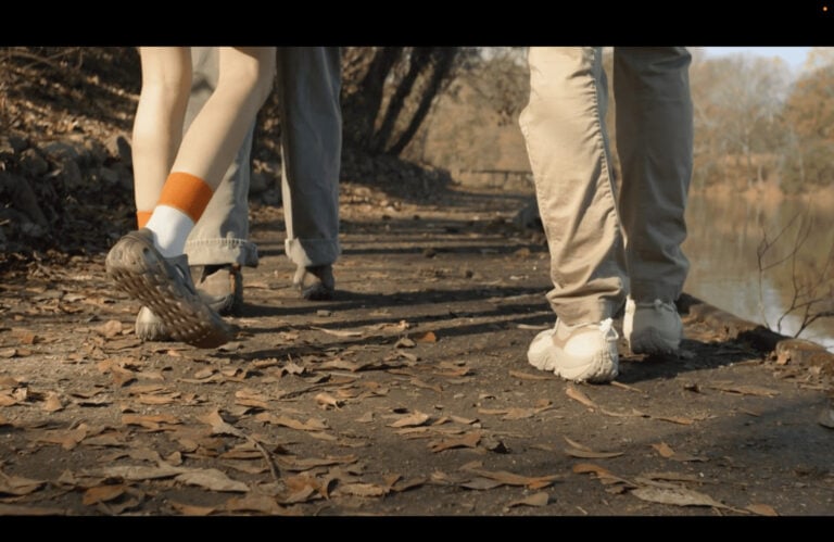 Merrell shoes on a hike, colored by Moonshine Post Production